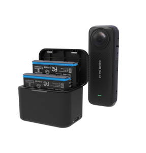 Casing Pengisi Daya Baterai Ganda untuk Kamera Aksi Insta360 X4, Kotak Penyimpanan Charger <span class=keywords><strong>USB</strong></span> C, Aksesoris Fotografi Vlog dan Perjalanan yang Ringkas - Product Image 1