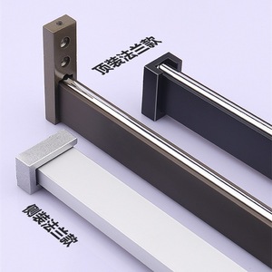 cloakroom clothes and clothes passage rods Thickened <b>wardrobe</b> <b>hanging</b> rods <b>wardrobe</b> horizontal rods square silent - Product Image 5