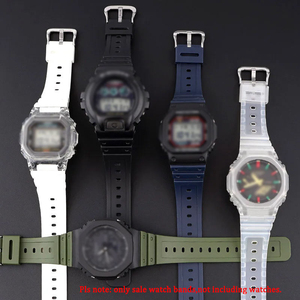 Bracelet en caoutchouc TPU pour Casio <span class=keywords><strong>GA</strong></span> <span class=keywords><strong>2100</strong></span> DW-5600, bracelet de sport, boucle en acier, ceinture de 16 mm, bracelets de montre de remplacement - Product Image 5