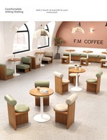 Ensemble de chaises de table à manger en bois massif siège de loisirs crème mobilier de restaurant moderne pour Internet cafés de célébrités thé au lait