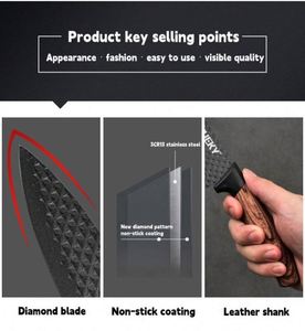 Mairun 2024 Eco-Friendly Traditional Ambidextrous 3Cr13 Stainless Steel Cleaver Kitchen Knife <b>Block</b> Set Wood Grain <b>Rubber</b> Handle - Product Image 6