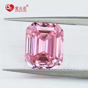 Venta Especial de Circonita Cúbica Sintética Rosa con Corte Asscher Alargado de 4*6mm a 9*10mm, 5A CZ - Product Image 2