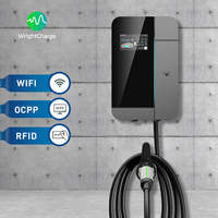 Cargador de Pared para Vehículos Eléctricos Tipo 1/Tipo 2/GBTSmart de 11 kW con DLB, WiFi, OCPP, RFID, Nivel 2 AC para Carga en Casa y Apartamento, WrightCharge