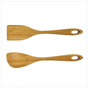 Juego de utensilios de cocina de bambú, 5 piezas, espátula y cuchara de mango largo para uso en la cocina - Product Image 2