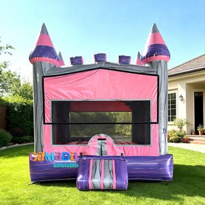 Princess Girls Commercial Bounce <b>House</b> <b>Inflatable</b> Purple PVC Bouncer Castle Moonwalk Indoor Outdoor 4x4m 400kg Capacity Easy - Product Image 1