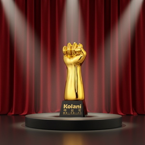 Trophée en cristal noir en gros, récompense en cristal plaqué or, trophée en résine pour grands souvenirs - Product Image 6