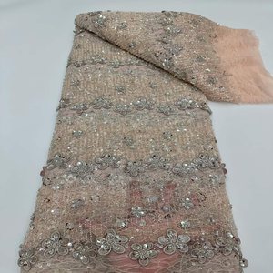<span class=keywords><strong>Tela</strong></span> de <span class=keywords><strong>Tul</strong></span> Francés de Alta Calidad, Transpirable, Bordada, con Lentejuelas, para Vestidos de Novia y Fiesta - Product Image 3