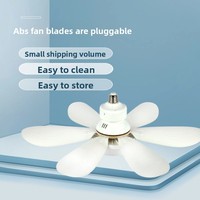 Ventilateur de plafond LED transfrontalier de style lustre à culot E27, avec moteur DC sans balais en ABS, pour garage, style moderne et minimaliste