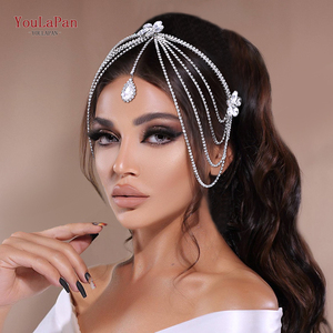 YouLaPan HP763 Coiffe de mariée artisanale avec strass argentés étincelants, bandeau de mariage pour coiffures de mariée - Product Image 5