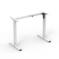 Noir gris blanc assis sur pied Table de bureau électrique réglable en hauteur ordinateur à moteur unique cadre de bureau debout pour le bureau à domicile