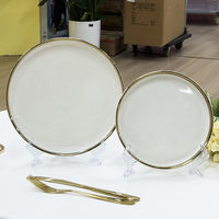 Chinees gouden rand dinerbord luxe klassiek voedselveilig porseleinen steak dessert schaal voor premium servies