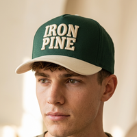 Gorra de Béisbol Personalizada OEM con Logotipo Bordado en 3D, Gorra Trucker de 5 Paneles de Sarga de Algodón de Dos Tonos con Visera Curva y Cierre a Presión