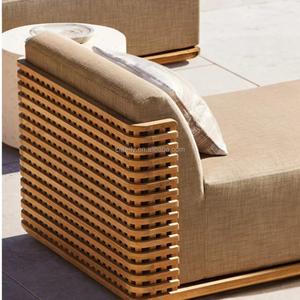 FERLY Chaise longue <span class=keywords><strong>de</strong></span> piscine <span class=keywords><strong>2023</strong></span> Offre Spéciale Piscine en bois <span class=keywords><strong>de</strong></span> teck massif Chaise longue double extérieure - Product Image 3