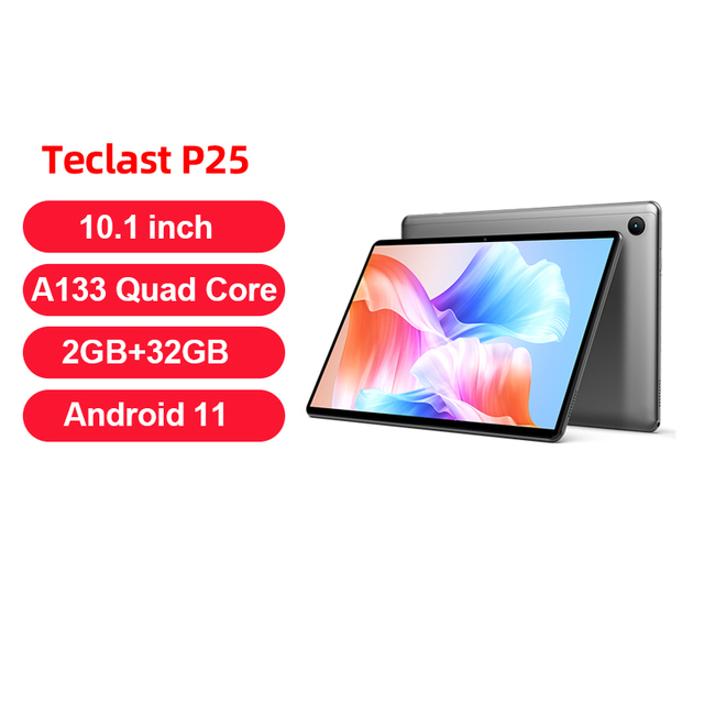 Teclast P25 10.1 Inch 1280X800 Student Tablet 2GB RAM 32GB ROM ALLWINNER A133 Quad Core Android 11 Dual Cameras Type-C Tablet PC
