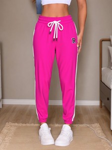 Pantaloni sportivi comodi Casual da donna con strisce laterali da jogging atletico per palestra o abbigliamento da ginnastica per uso domestico - Product Image 4