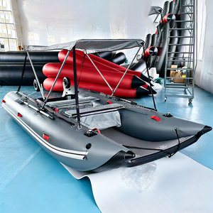 Catamaran gonflable à <span class=keywords><strong>prix</strong></span> direct usine, 330-430 cm, avec plancher pneumatique, pliable, mini bateau pour la pêche et la plongée - Product Image 2