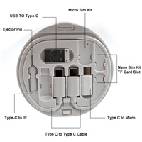 Nouveau Kit de Câbles Portable et Multifonctionnel Mini Boîte de Rangement, Charge Rapide 60W, Jeu de Câbles de Données USB Type C 6 en 1