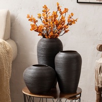 MSH Wabi-Sabi Vase en céramique artisanal à texture pinceau pour affichage hydroponique