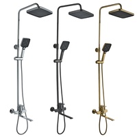 Ensemble de douche mural Azeta Chrome avec bec long, mitigeur et pommeau de pluie pour salle de bain