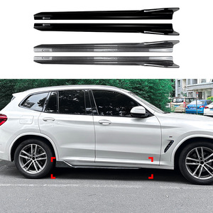 Bmw X3 X4 G01 G02 Side Skirts Piano Black Carbon Fiber Texture Abs Body Kit 2018 2024 M Sport - Product Image 1