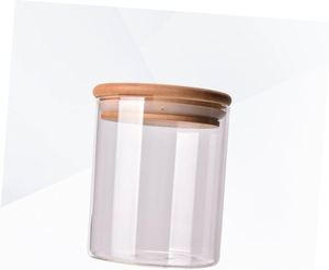 4-24 Oz High Borosilicate Glass Blowing Square Food Storage <b>Jars</b> with Acacia Wood Lid Eco-Friendly & Food Safe Wide Mouth Design - Product Image 3