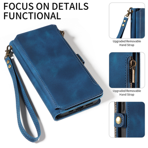Sac à main en cuir de luxe avec lanière dragonne fermeture éclair portefeuille étui de téléphone pour <span class=keywords><strong>iphone</strong></span> 17 16 15 14 13 12 11 Pro Max <span class=keywords><strong>Xs</strong></span> 7 8 Plus - Product Image 5