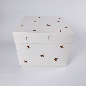 Sunshine White Square Tall Cake <b>Box</b> With Window 8 10 12 Inch Birthday Bakery <b>Dessert</b> Custom Logo Cake <b>Box</b> - Product Image 4