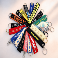 Porte-clés personnalisé « Décollage avant le vol » brodé double face pour cadeaux promotionnels