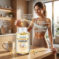 Cápsulas de Vitamina B Complejo Halal Ausreson, Vitaminas B1, B6 y B12 en Cápsulas Blandas, Suplemento Energético