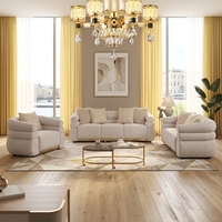 Ensemble de canapés modulaires modernes en tissu, capitonnés, rembourrés en mousse, pieds en acier inoxydable doré, confortables pour appartement, hôtel, salon