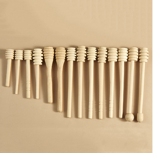 사용자 정의 새겨진 6 크기 미니 꿀 Drizzler 숟가락 나무 미니 벌집 교반기 스틱 나무 꿀 디퍼 스틱 - Product Image 2