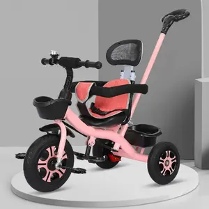 Baby Tricycle 3 1 Children Kids Bike Stroller High Carbon Steel Frame Folding Push 4 Trike Wheel Tricycles