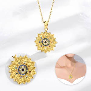 Merryshine 925 gioielli in argento sterling donne devils hamsa diabolico blue eye collana di fascino del pendente - Product Image 2