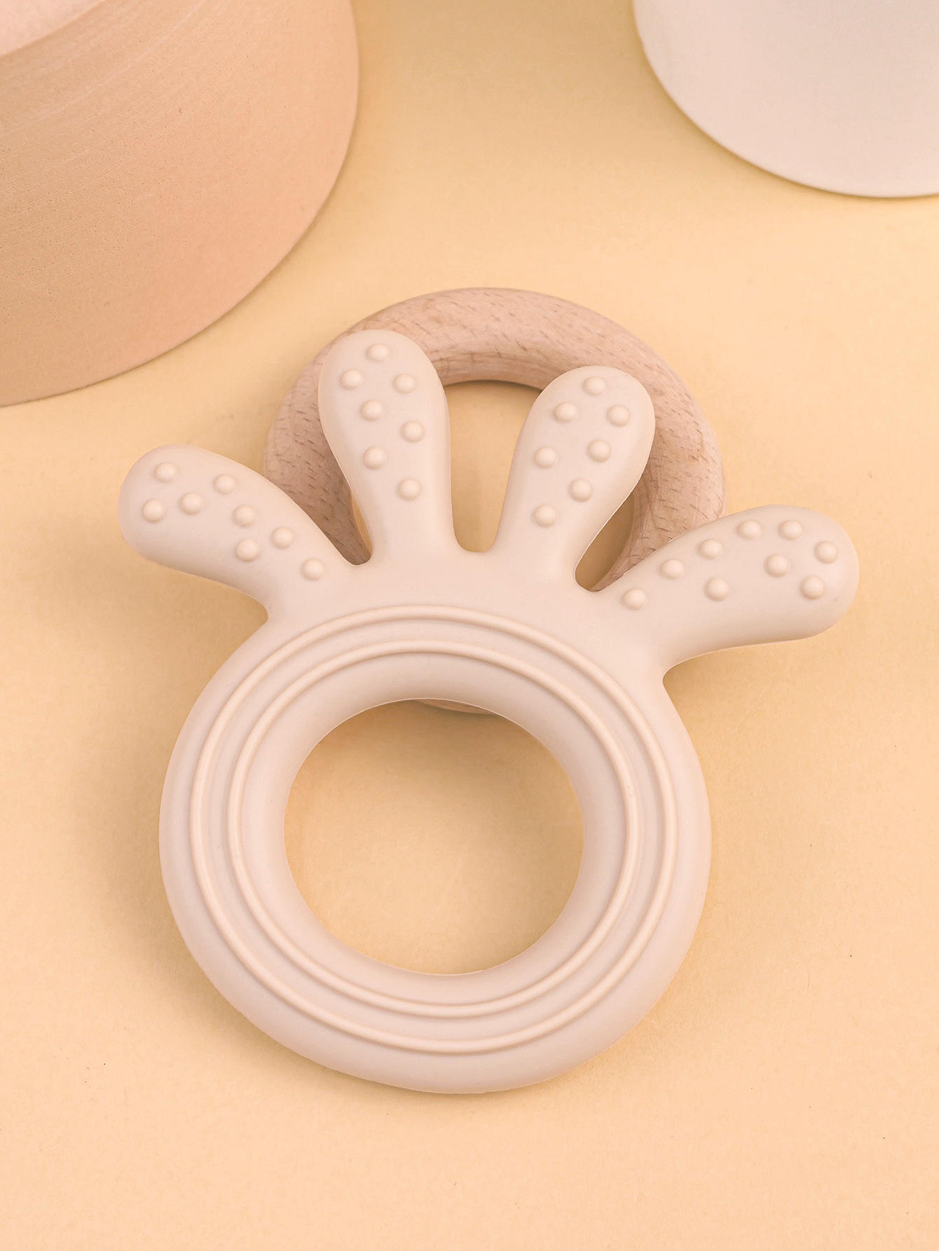 หมากฝรั่งซิลิโคนปลาหมึกยักษ์สีกากีตื้น