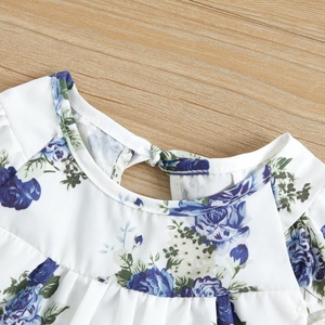 Conjunto de Regalo de Ropa para Bebé, Falda Encantadora, Conjunto de Dos Piezas con Estampado de Flores, Manga con Volantes, Conjunto de Ropa Lisa para Bebé Recién Nacido - Product Image 6