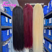 Perruques brésiliennes en cheveux humains vierges bruts blonds 613, ondulées profondes, lisses, avec dentelle frontale 13x4, cuticules alignées, vente en gros
