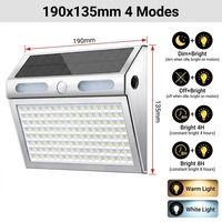 Lampe solaire murale extérieure OEM en gros, étanche IP65, avec détecteur de mouvement, en acier inoxydable, alimentée par l'énergie solaire, pour jardin