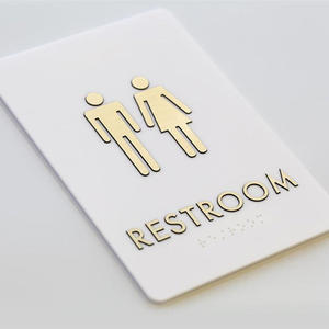 2025 nouveaux numéros de <span class=keywords><strong>maison</strong></span> personnalisés intérieur acrylique toilettes Braille toilette porte plaques signe salle de bain signe - Product Image 2