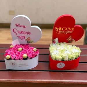 Hartvormige Bloem-En Fruitdoos Geschenkverpakking Set Van Drie Stuks Bruiloft Bloem Verpakking Bloemstuk Doos - Product Image 5