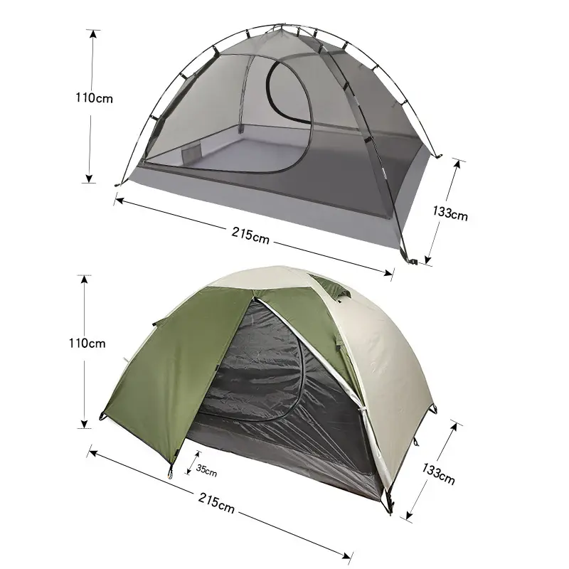 ホット販売1-2人大型防水2層キャンプテントキャンプ家族屋外高級テント