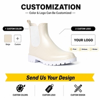 Bottes de pluie Chelsea pour femmes, en PVC imperméable, avec doublure tricotée, bottines Wellington antidérapantes, vente en gros OEM pour les détaillants