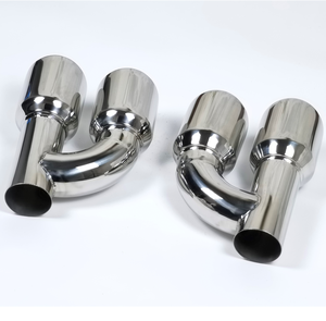 89mm H Style Double Sortie Voiture Silencieux D'échappement Tuyau De Queue De Voiture Gorge <span class=keywords><strong>Mercedes</strong></span> Embouts D'échappement - Product Image 6