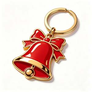 Porte-clés en métal sur le thème de Noël, prix d'usine, personnalisable, pour souvenirs de vacances et marchés de cadeaux - Product Image 1