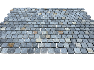 Pavés en quartzite bleue bon marché, cube naturel, surface fendue, allée, patio, pavés en pierre, pavés en maille - Product Image 6