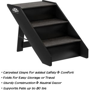Escaleras para Mascotas Petmaker de 3 Peldaños, Color Gris Oscuro, Duraderas, para Interiores y Exteriores, para Perros y Gatos - Product Image 3