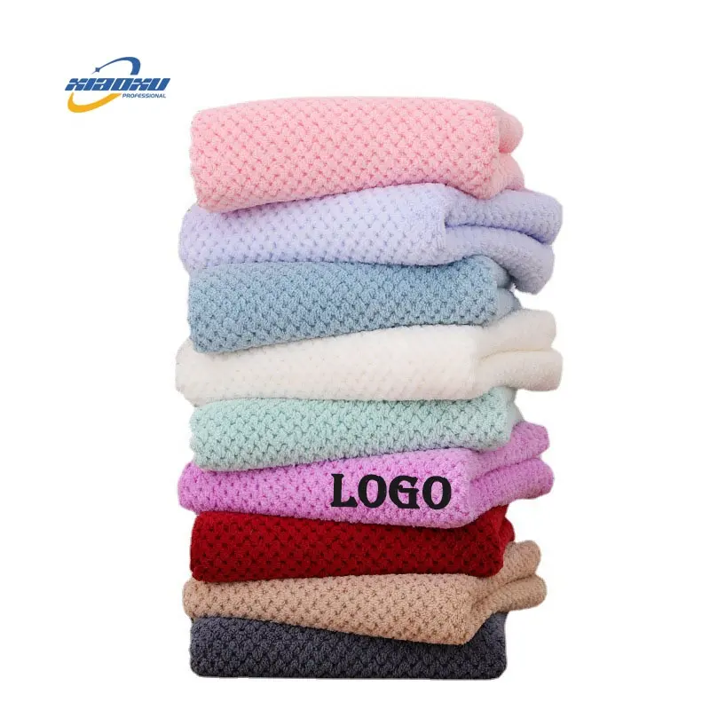 Wholesale Solid Color Coral Fleece Bath Towel Microfiber High Quality Super Absorbent Soft Quick Dry Bath Towel