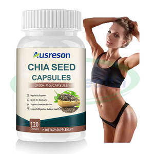 Ausreson Private Label <span class=keywords><strong>Chia</strong></span> <span class=keywords><strong>Seed</strong></span> Extract <span class=keywords><strong>Capsules</strong></span> Afslankende Vetverbrander Supplement Biologische Bulk <span class=keywords><strong>Chia</strong></span> Zaadcapsules - Product Image 2