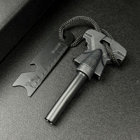 Allume-feu multifonctionnel avec logo personnalisé, grattoir, poignée en PP, règle graduée, noir, 10,5 cm, Sharihart