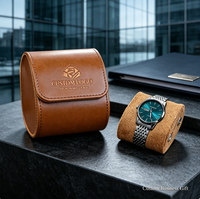 Kotak Jam Tangan Kulit Mewah yang Dapat Disesuaikan, Kotak Perjalanan untuk Satu Jam Tangan, Ukiran Laser Buatan Tangan, Logo Monogram, Hadiah Pernikahan, Hadiah Valentine