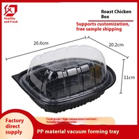 Boîte à lunch en plastique jetable pour la restauration Boîte à emporter de poulet anti-buée Canard rôti d'écrevisses Poulet frais commercial scellé